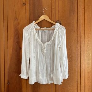 Cottagecore White Cotton Top